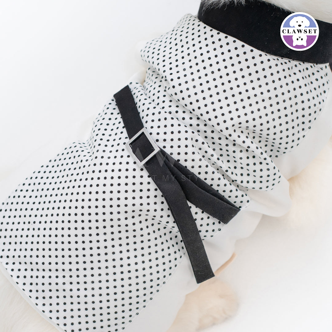 Clawset - Polkadot Pet Tuxedo - White