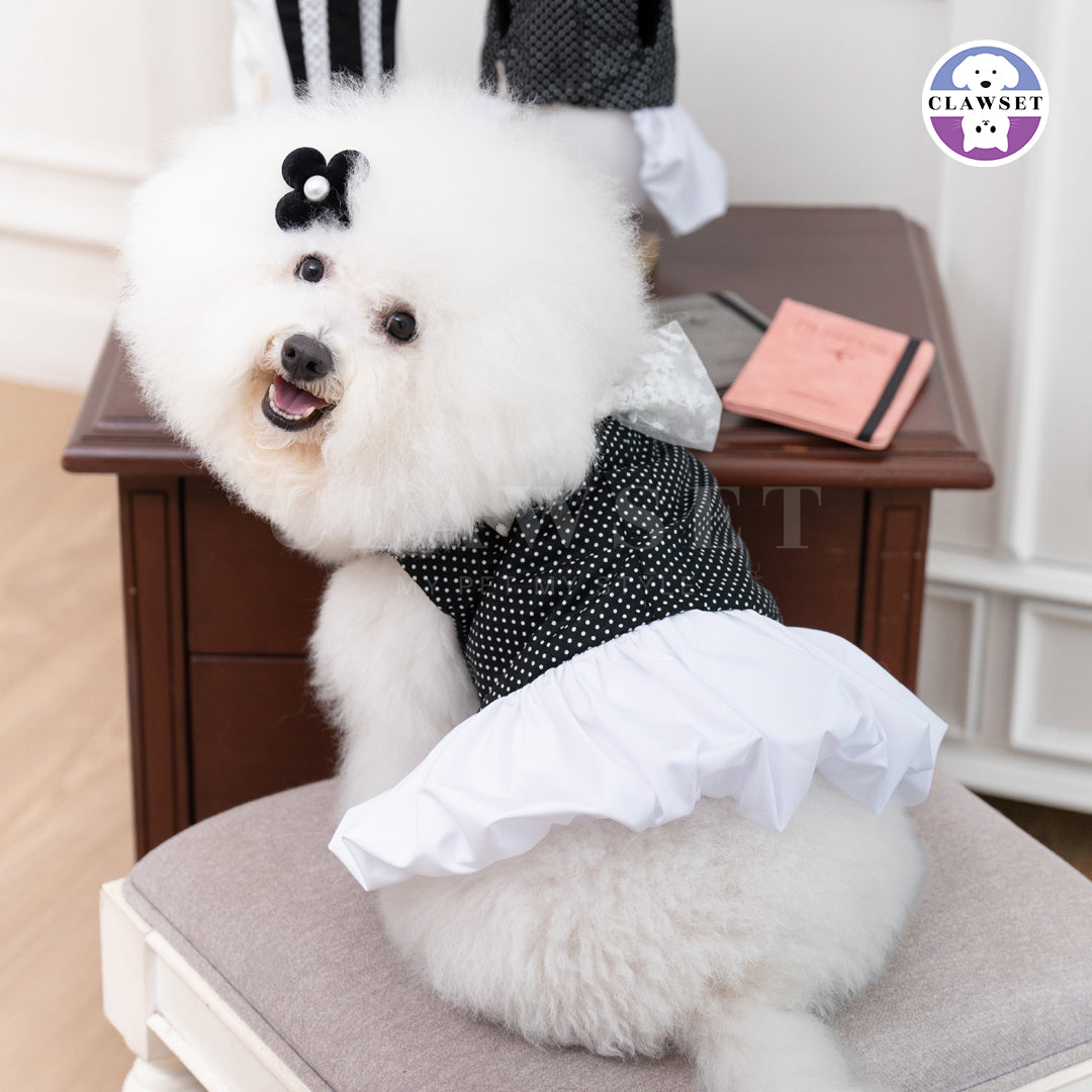 Clawset - Polkadot Pet Dress - Black