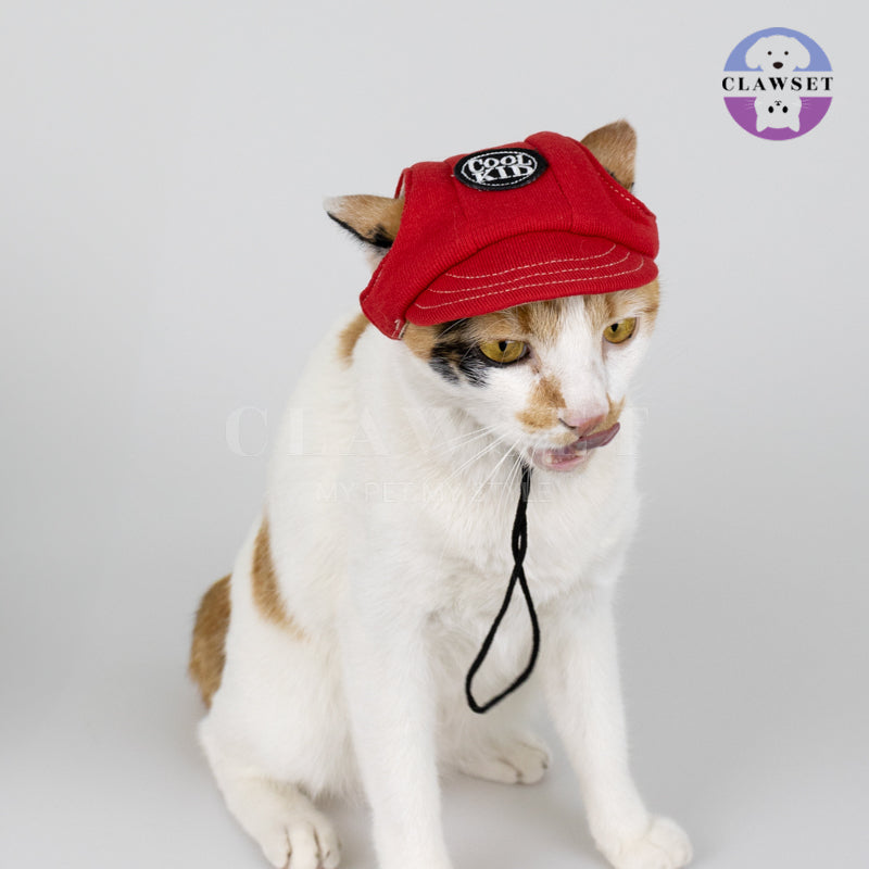 Clawset - Pet Accessories - Cool Kid (Topi Hewan Peliharaan) - Red (Merah)