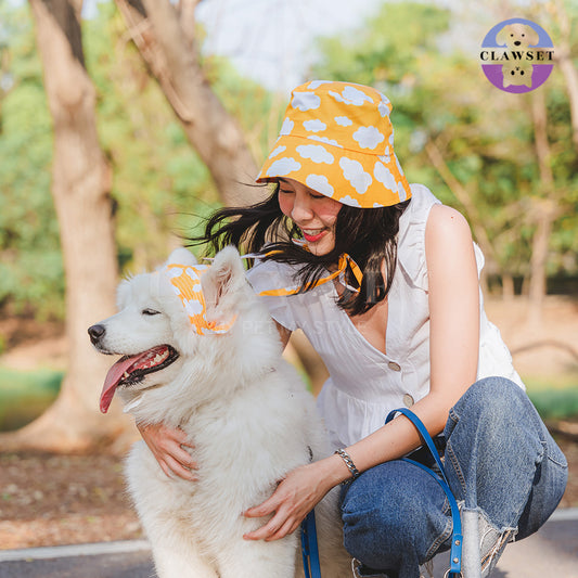Clawset - Human Hat - Bucket Hat (Topi) Unisex Sky & Cloud - Yellow (Kuning)