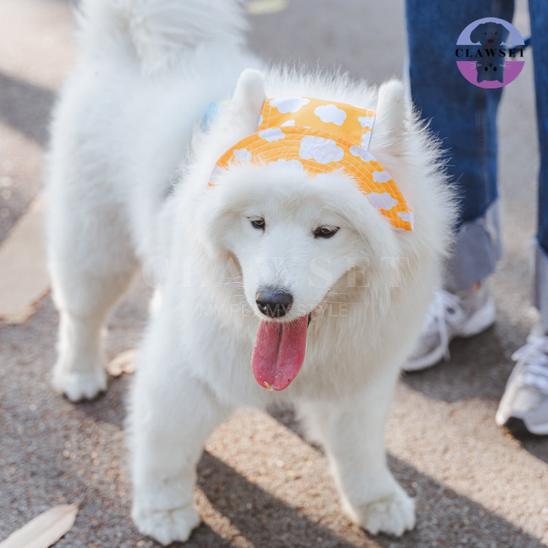 Clawset - Pet Accessories - Bucket Hat (Topi) Sky & Cloud - Yellow (Kuning)