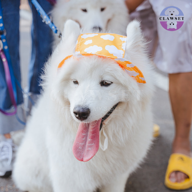 Clawset - Pet Accessories - Bucket Hat (Topi) Sky & Cloud - Yellow (Kuning)