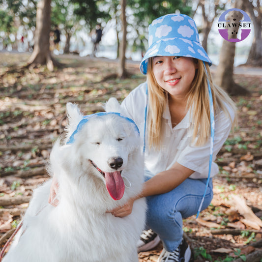 Clawset - Human Hat - Bucket Hat (Topi) Unisex Sky & Cloud - Blue (Biru)