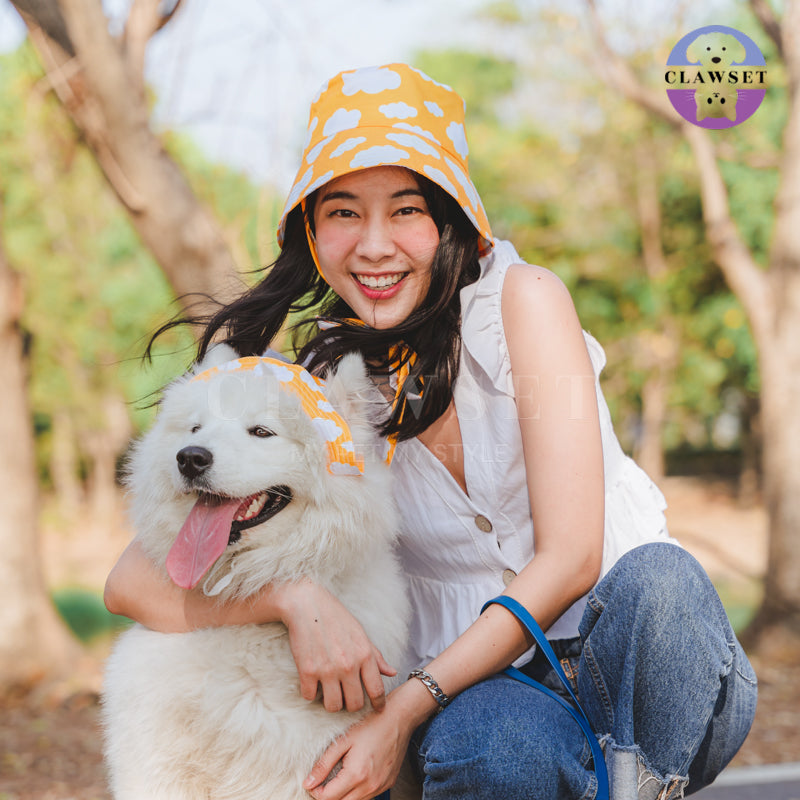Clawset - Human Hat - Bucket Hat (Topi) Unisex Sky & Cloud - Yellow (Kuning)