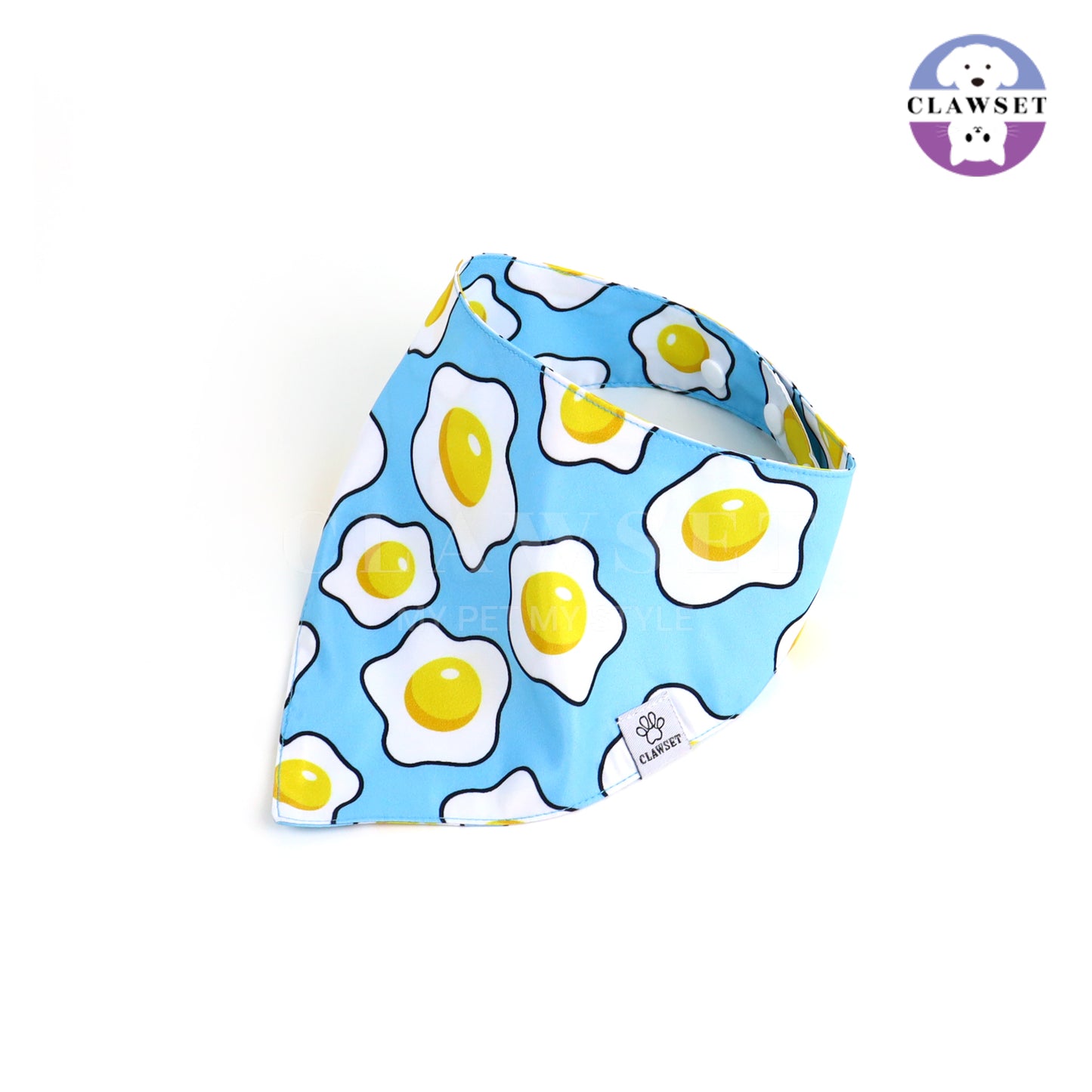 Clawset - Pet Scarf (Syal) - Im So Hungry - Fried Egg Light Blue (Biru Langit)
