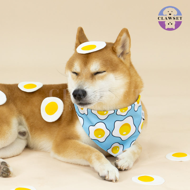 Clawset - Pet Scarf (Syal) - Im So Hungry - Fried Egg Light Blue (Biru Langit)