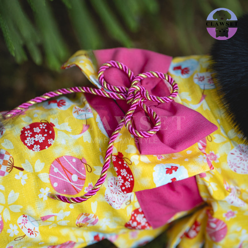 Clawset - Pet Fashion - Kimono Inusama Collection - Natsu Yellow (Kuning)