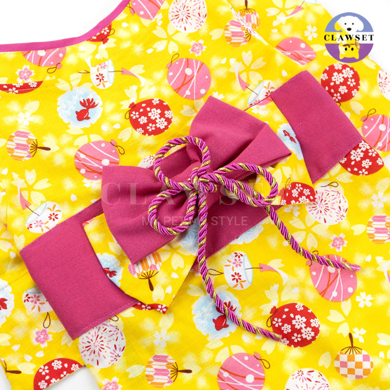 Clawset - Pet Fashion - Kimono Inusama Collection - Natsu Yellow (Kuning)
