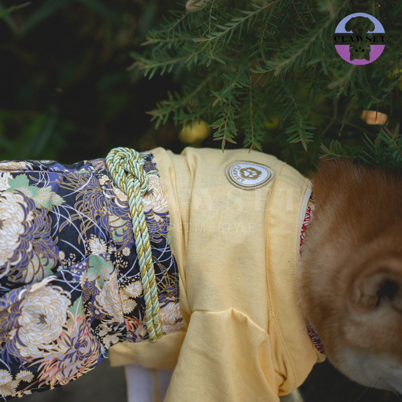 Clawset - Pet Fashion - Yukata Inusama Collection - Kiku Yellow (Kuning)