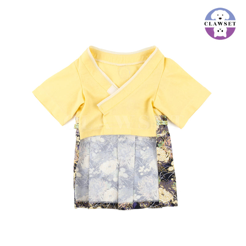Clawset - Pet Fashion - Yukata Inusama Collection - Kiku Yellow (Kuning)