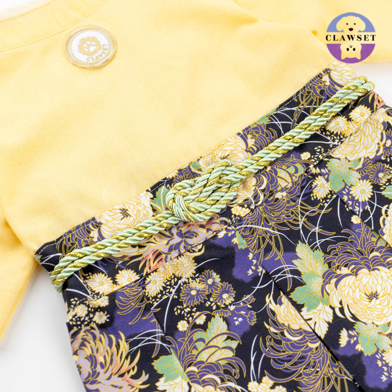 Clawset - Pet Fashion - Yukata Inusama Collection - Kiku Yellow (Kuning)