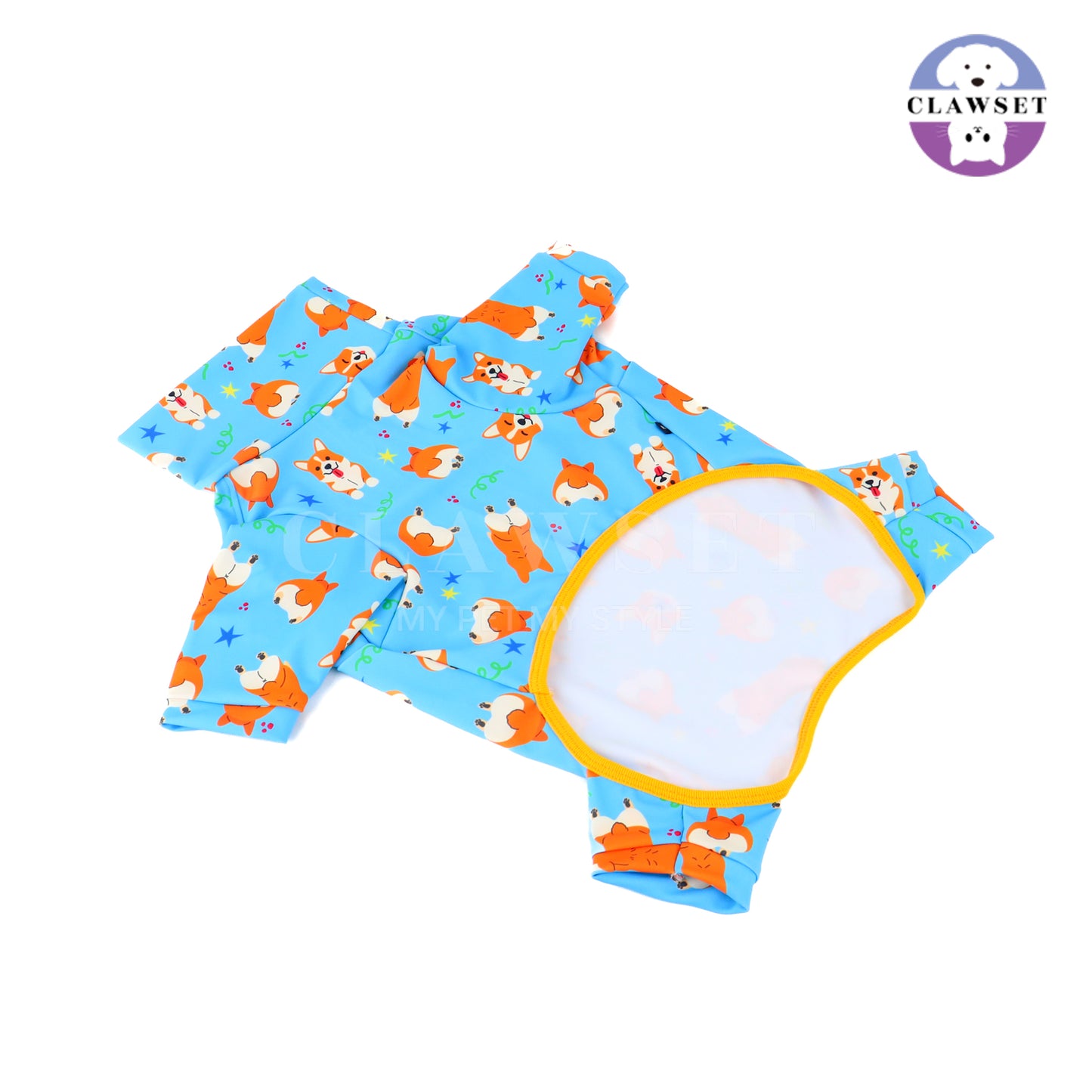 Clawset - Pet Fashion - Corgi Collection - Protection Suit - Blue Star (Biru)