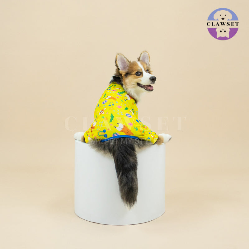 Clawset - Pet Fashion - Corgi Collection - Protection Suit - Yellow Rainbow (Kuning)