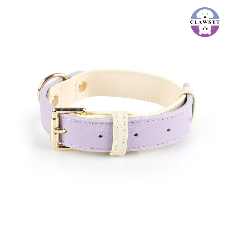 Clawset - Pet Accessories - Set 3 in 1 Collar, Leash, and Bag - Purple (Ungu)