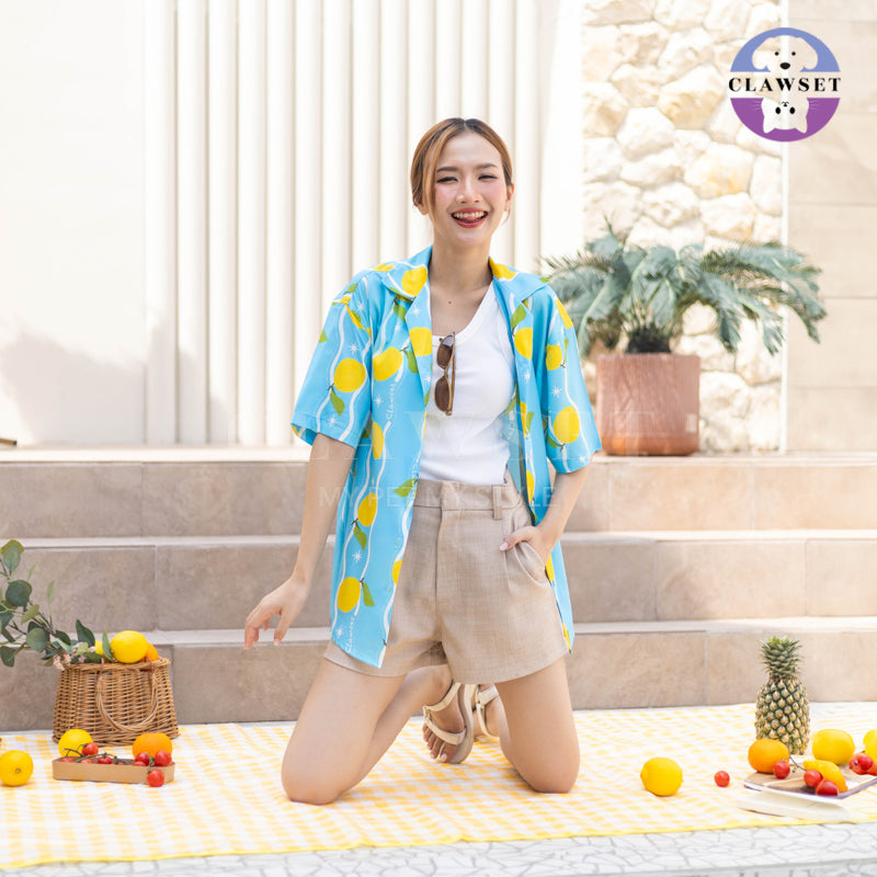 Clawset - Shirt Collection Unisex (Baju Unisex) - Italian Summer - Lemon Blue