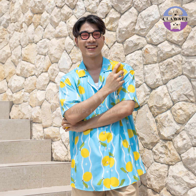 Clawset - Shirt Collection Unisex (Baju Unisex) - Italian Summer - Lemon Blue