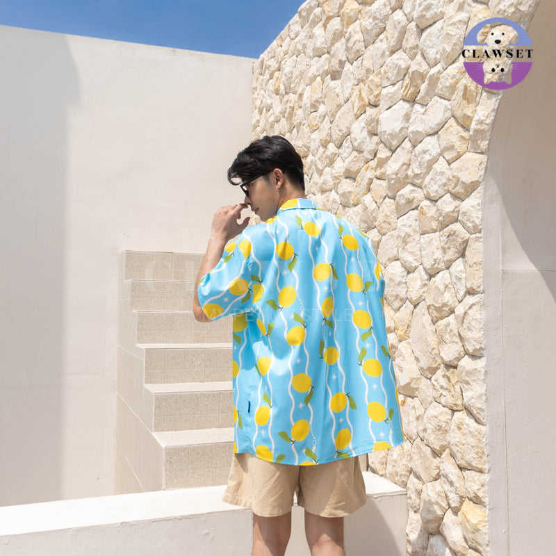 Clawset - Shirt Collection Unisex (Baju Unisex) - Italian Summer - Lemon Blue