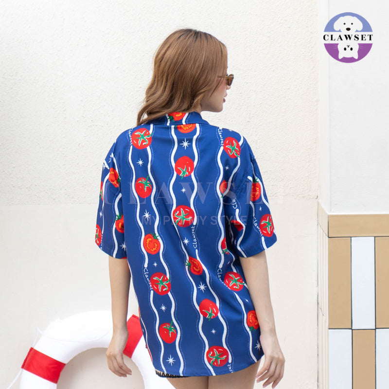 Clawset - Shirt Collection Unisex (Baju Unisex) - Italian Summer -  Tomato Navy