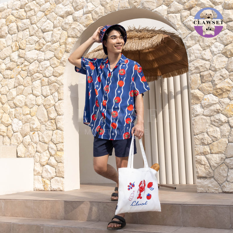 Clawset - Shirt Collection Unisex (Baju Unisex) - Italian Summer -  Tomato Navy