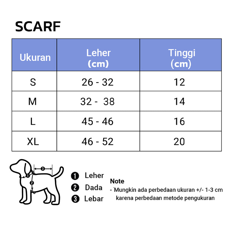 Clawset - Denim Collection - Pet Scarf - Stripe Blue