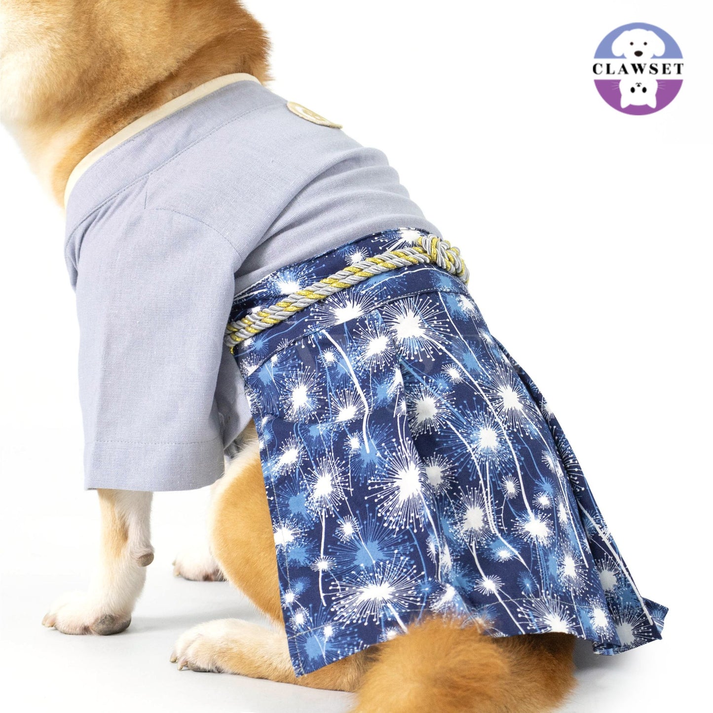 Clawset - Pet Fashion - Yukata - Inusama Collection - Tampopo - Grey