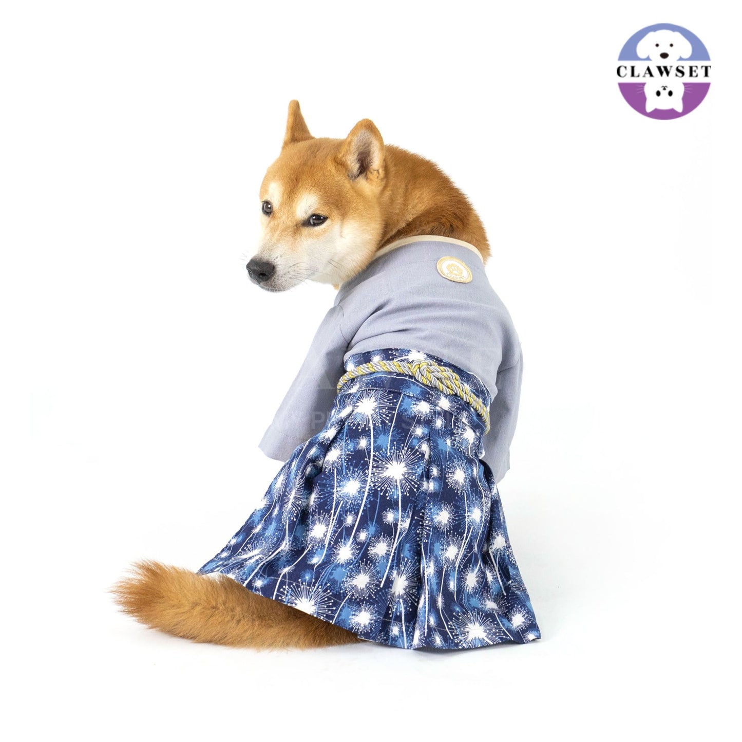 Clawset - Pet Fashion - Yukata - Inusama Collection - Tampopo - Grey