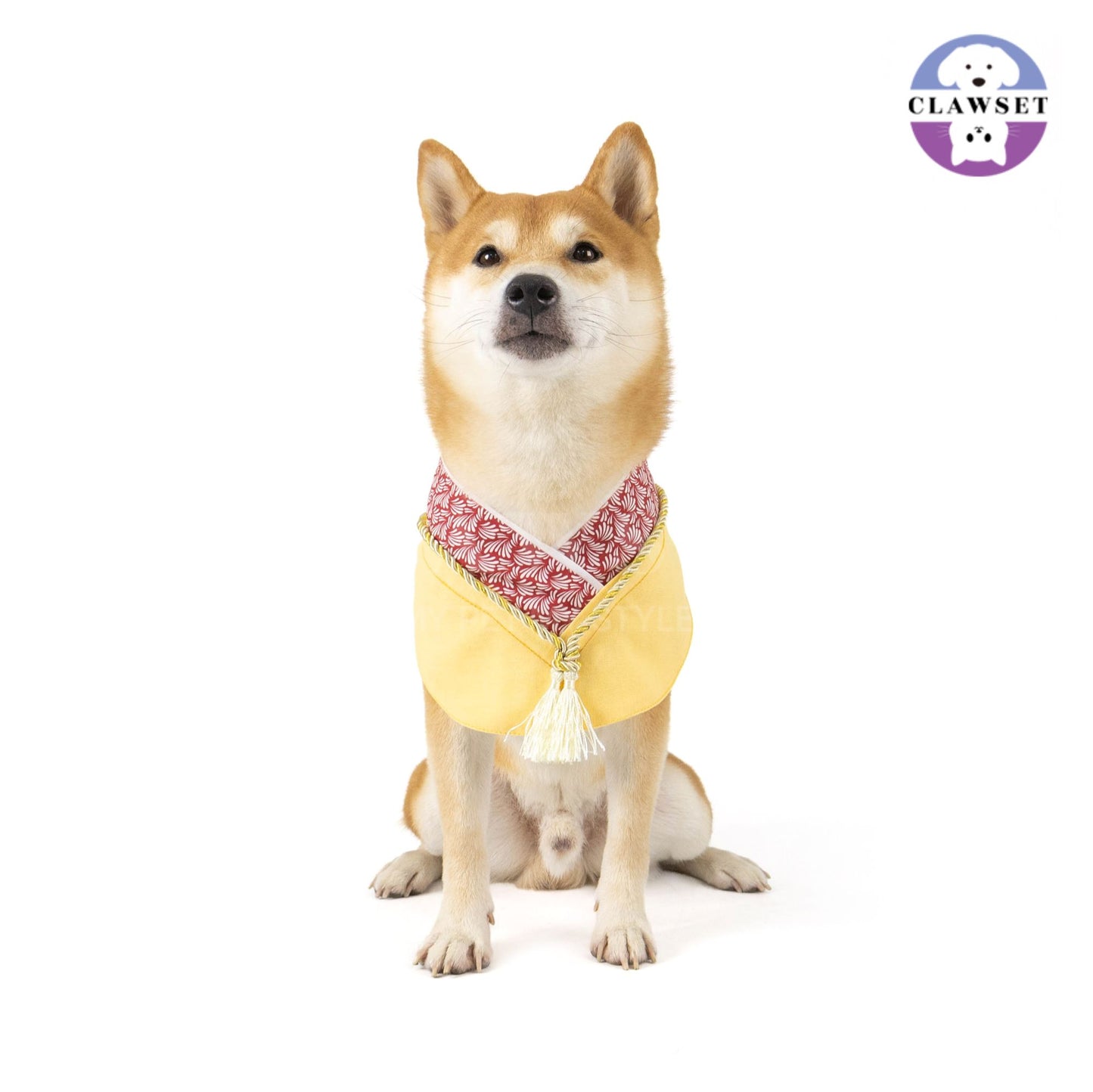 Clawset - Pet Fashion - Yukata Collar - Inusama Collection - Custard Yellow