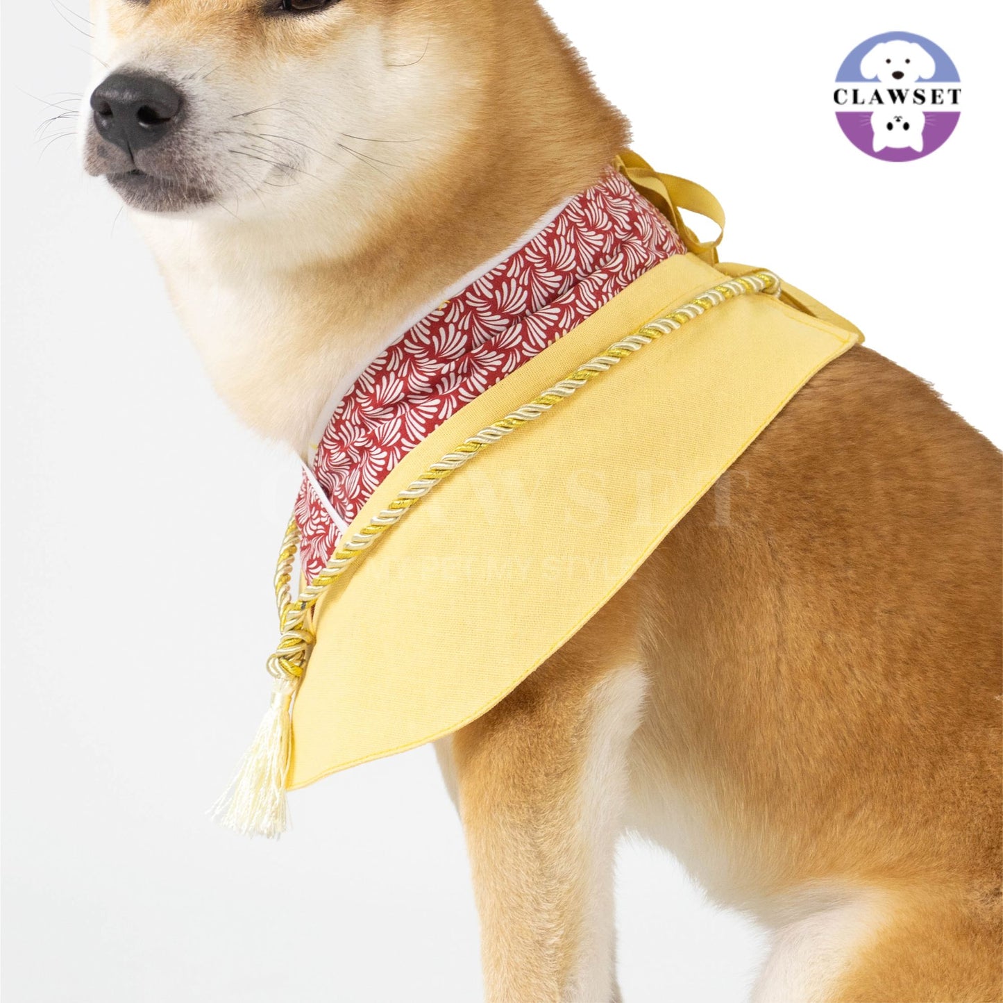 Clawset - Pet Fashion - Yukata Collar - Inusama Collection - Custard Yellow