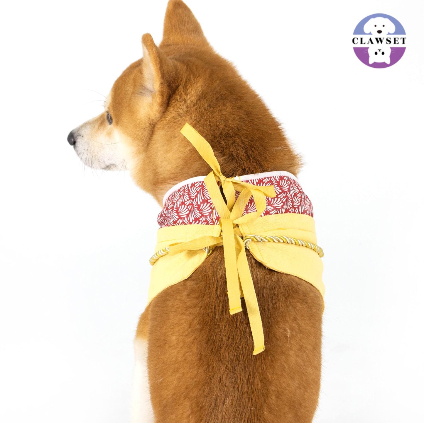 Clawset - Pet Fashion - Yukata Collar - Inusama Collection - Custard Yellow