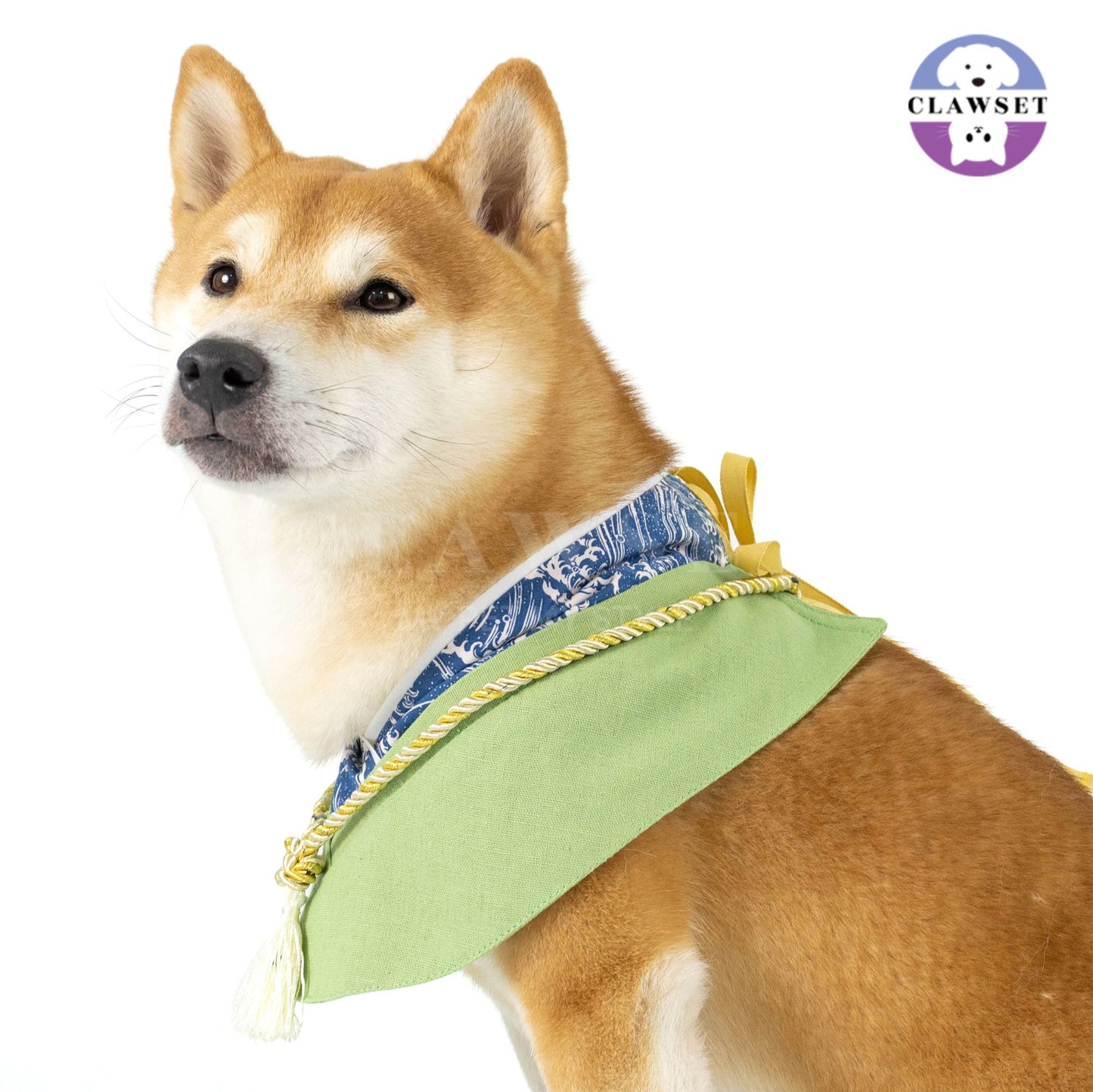 Clawset - Pet Fashion - Yukata Collar - Inusama Collection - Wasabi Green