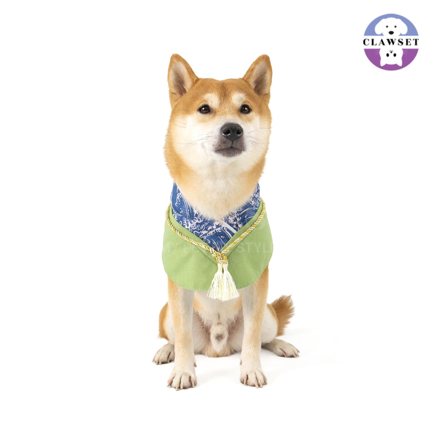Clawset - Pet Fashion - Yukata Collar - Inusama Collection - Wasabi Green