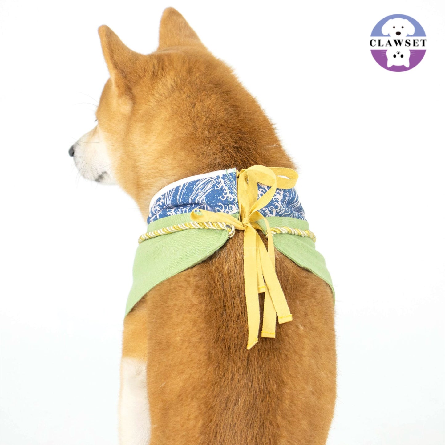 Clawset - Pet Fashion - Yukata Collar - Inusama Collection - Wasabi Green