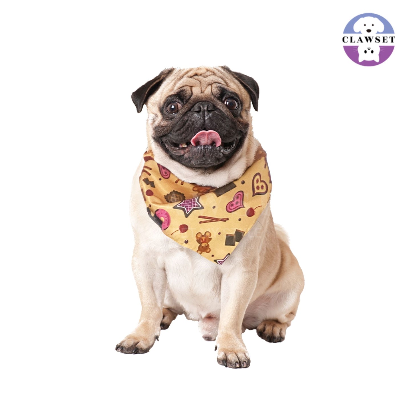 Clawset - Pet Scarf - I'm so Hungry -  Sweet treats - Beige