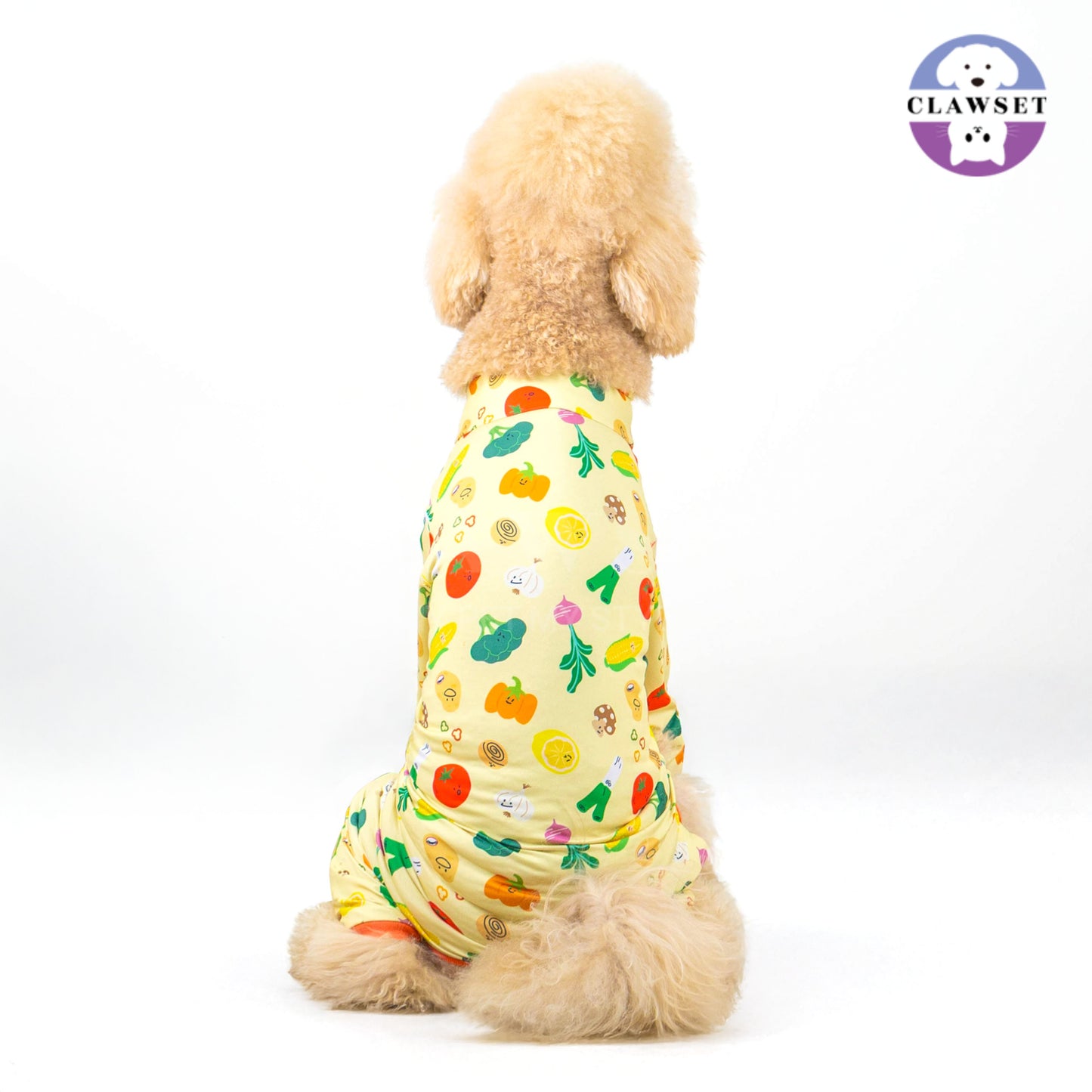 Clawset - Pet Fashion - Pajamas Collection (Baju Piyama Anjing & Kucing) Veggies - Salad (Kuning)