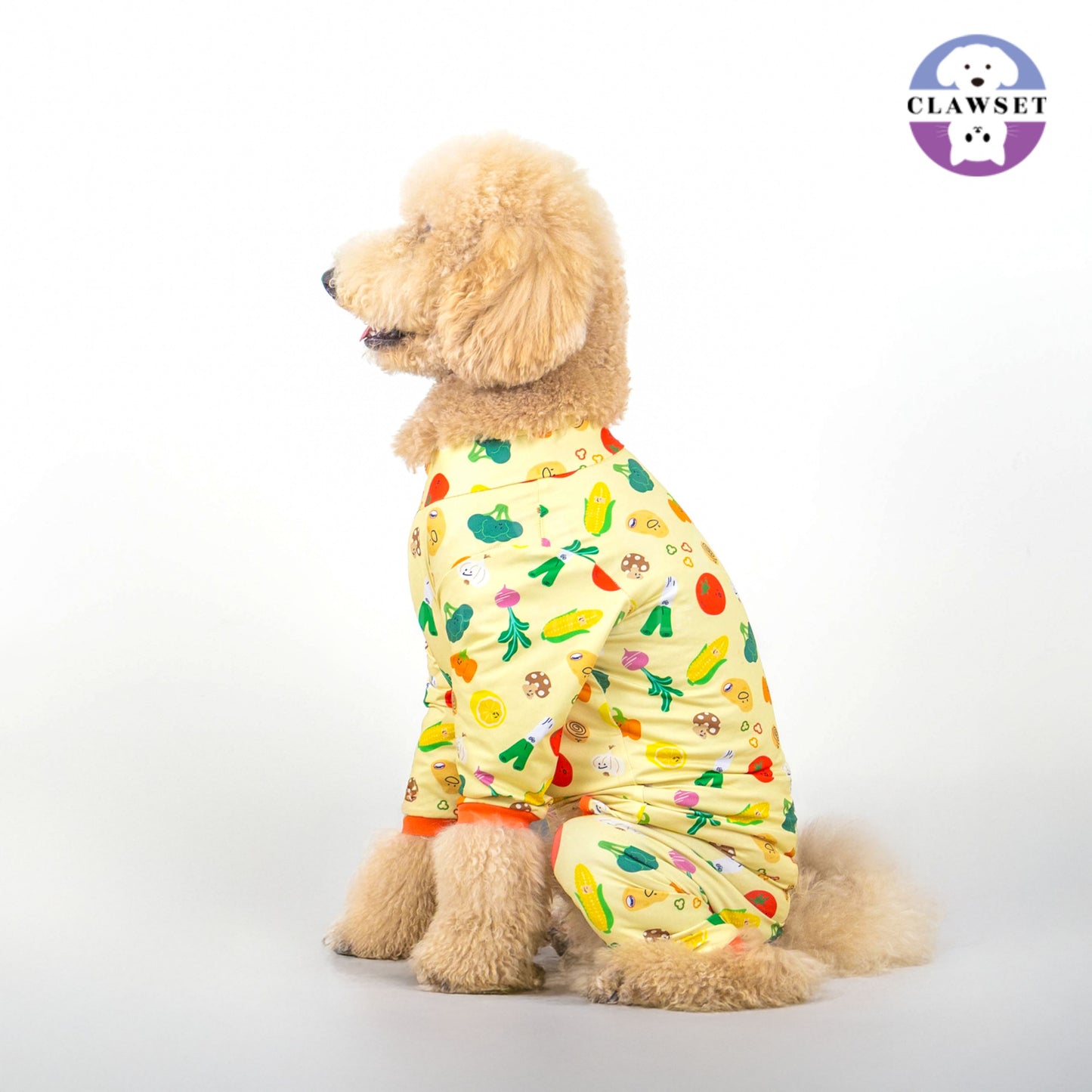 Clawset - Pet Fashion - Pajamas Collection (Baju Piyama Anjing & Kucing) Veggies - Salad (Kuning)