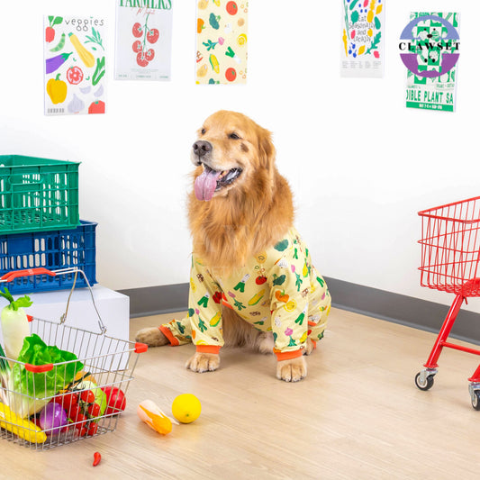 Clawset - Pet Fashion - Pajamas Collection (Baju Piyama Anjing & Kucing) Veggies - Salad (Kuning)