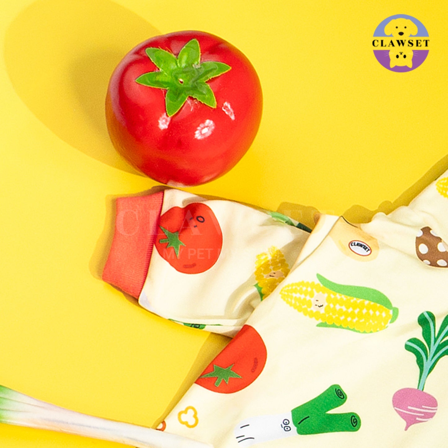 Clawset - Pet Fashion - Pajamas Collection (Baju Piyama Anjing & Kucing) Veggies - Salad (Kuning)