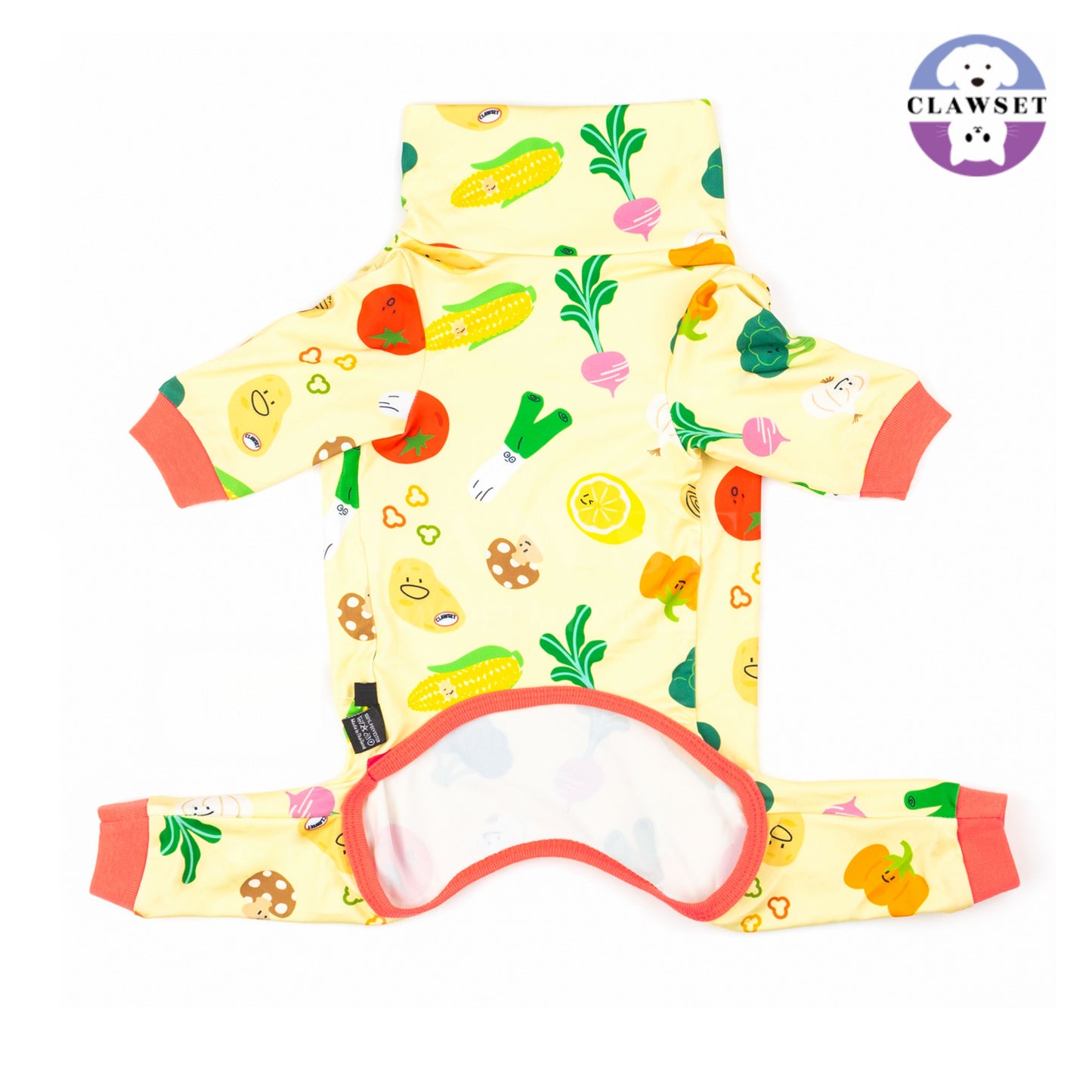 Clawset - Pet Fashion - Pajamas Collection (Baju Piyama Anjing & Kucing) Veggies - Salad (Kuning)