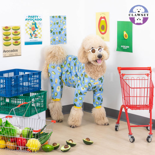 Clawset - Pet Fashion - Pajamas (Baju Piyama Anjing & Kucing) - Veggies Collection – Avocado (Biru)