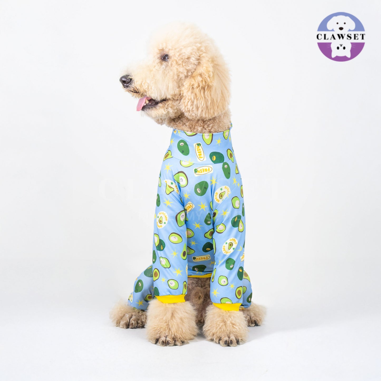 Clawset - Pet Fashion - Pajamas (Baju Piyama Anjing & Kucing) - Veggies Collection – Avocado (Biru)