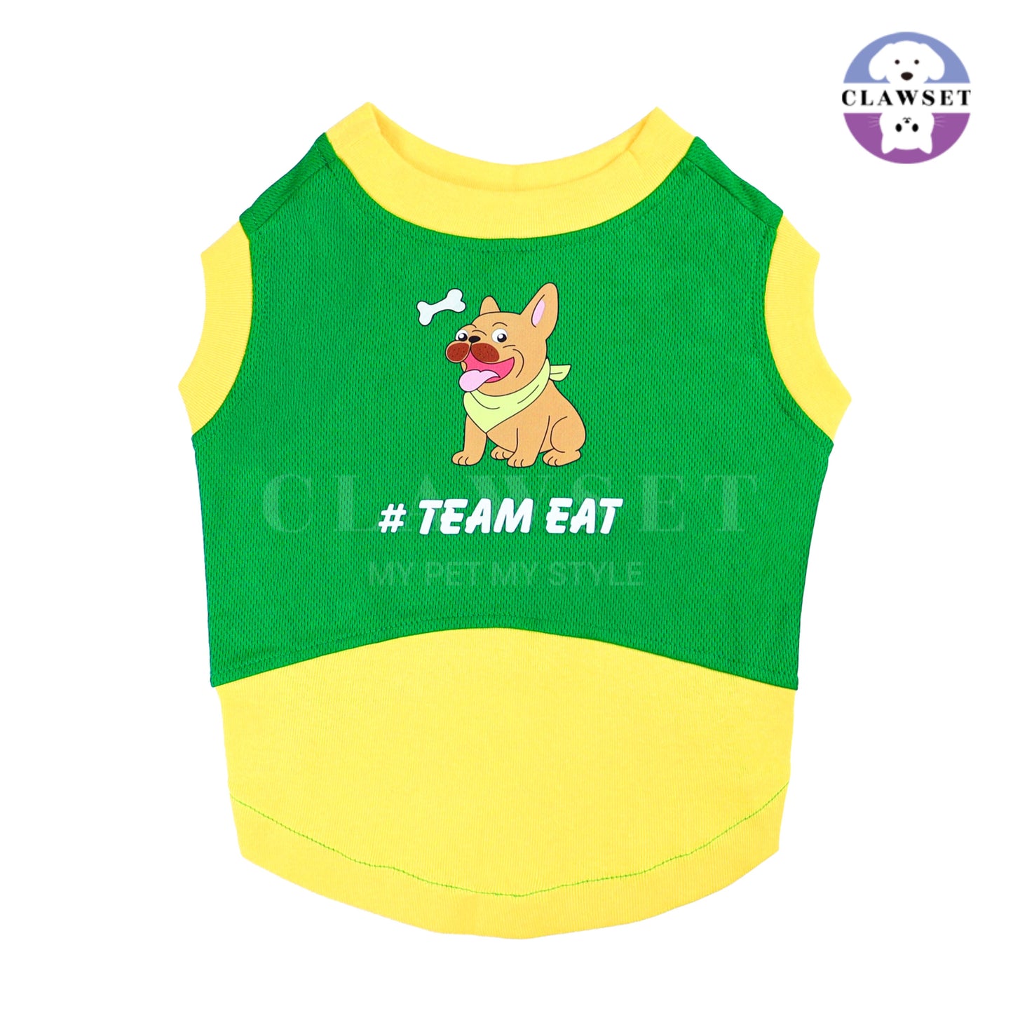 Clawset - Sporty Collection - Tank Top (Baju Anjing & Kucing) - Team Eat (Hijau)