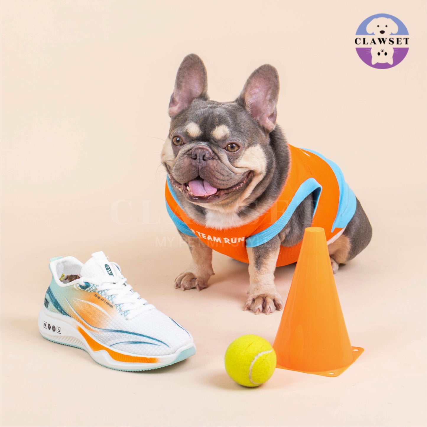 Clawset - Sporty Collection - Tank Top (Baju Anjing & Kucing) - Team Run (Orange)