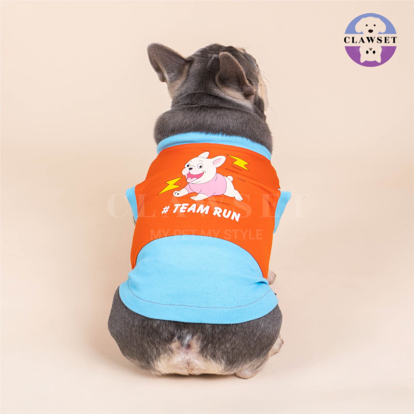 Clawset - Sporty Collection - Tank Top (Baju Anjing & Kucing) - Team Run (Orange)