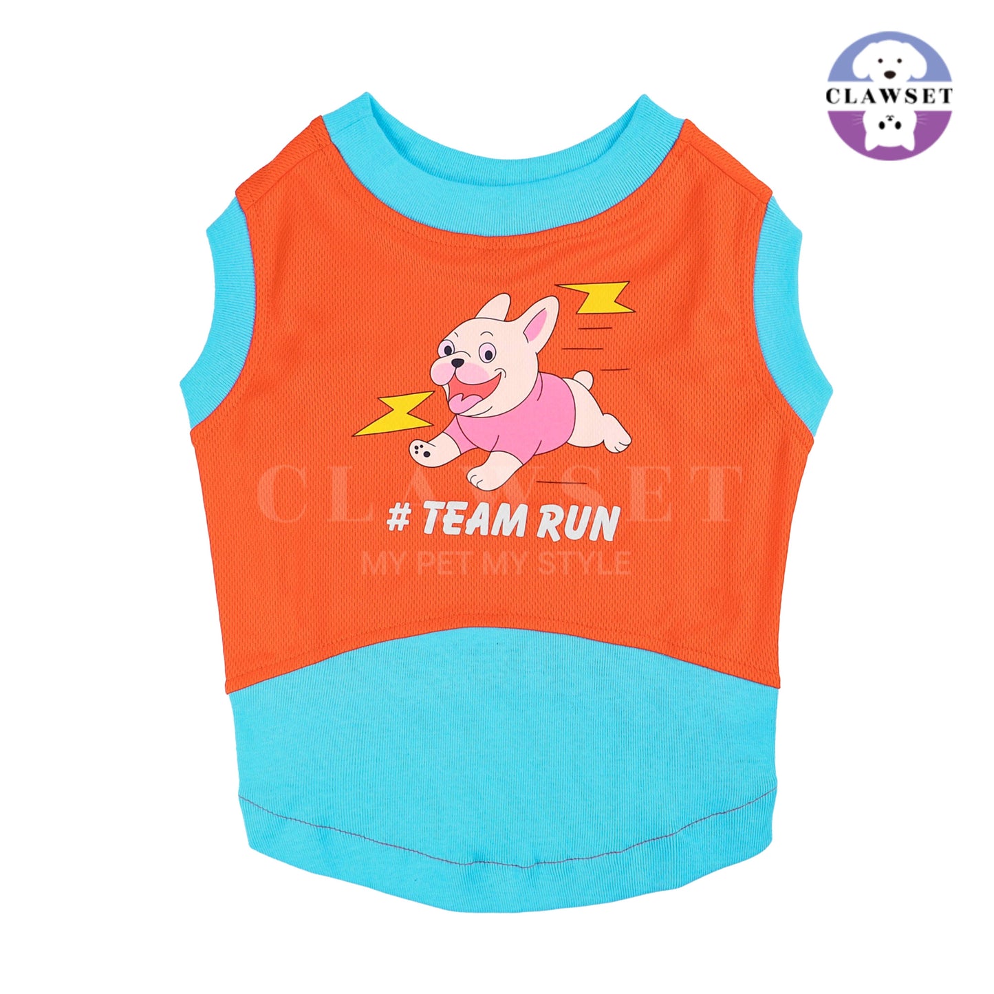 Clawset - Sporty Collection - Tank Top (Baju Anjing & Kucing) - Team Run (Orange)