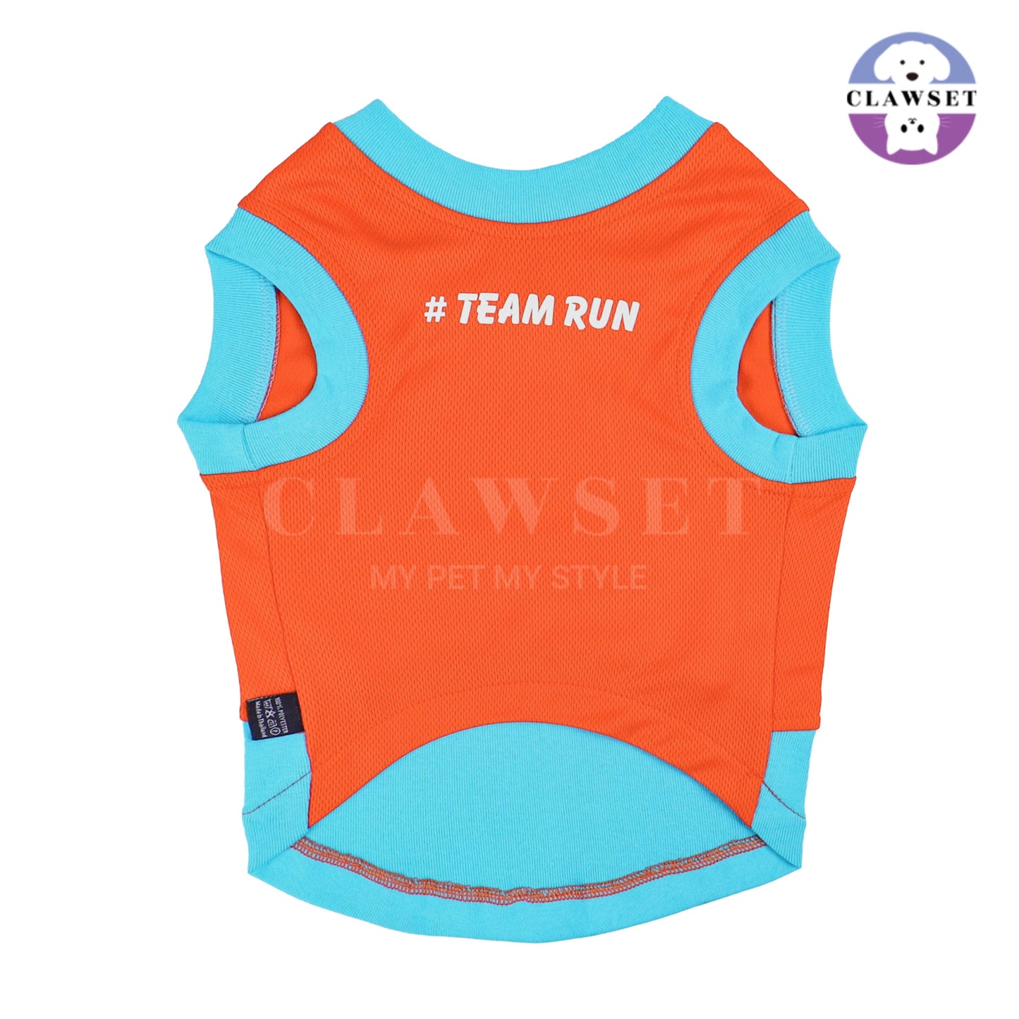 Clawset - Sporty Collection - Tank Top (Baju Anjing & Kucing) - Team Run (Orange)