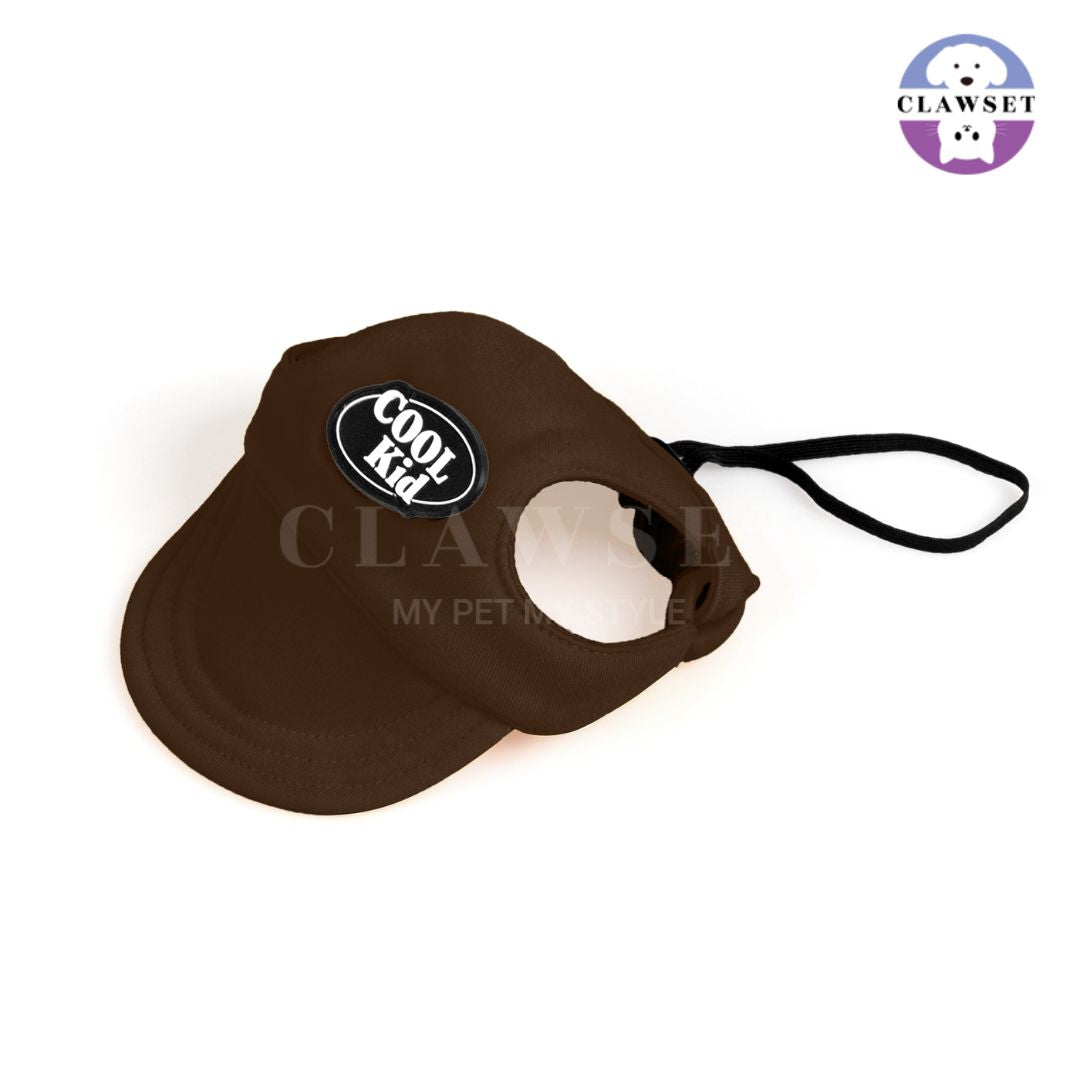 Clawset - Pet Hat (Topi Anjing & Kucing) - New Cool Kid Hat - Brown (Coklat)