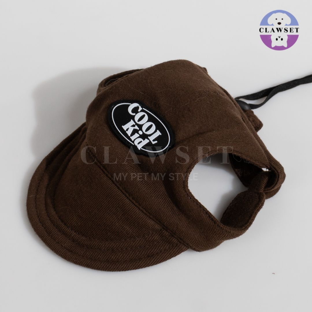 Clawset - Pet Hat (Topi Anjing & Kucing) - New Cool Kid Hat - Brown (Coklat)