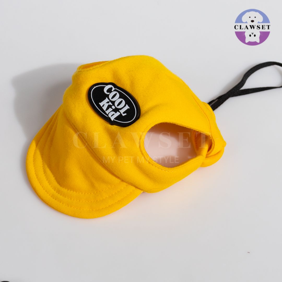 Clawset - Pet Hat (Topi Anjing & Kucing) - New Cool Kid Hat - Yellow (Kuning)