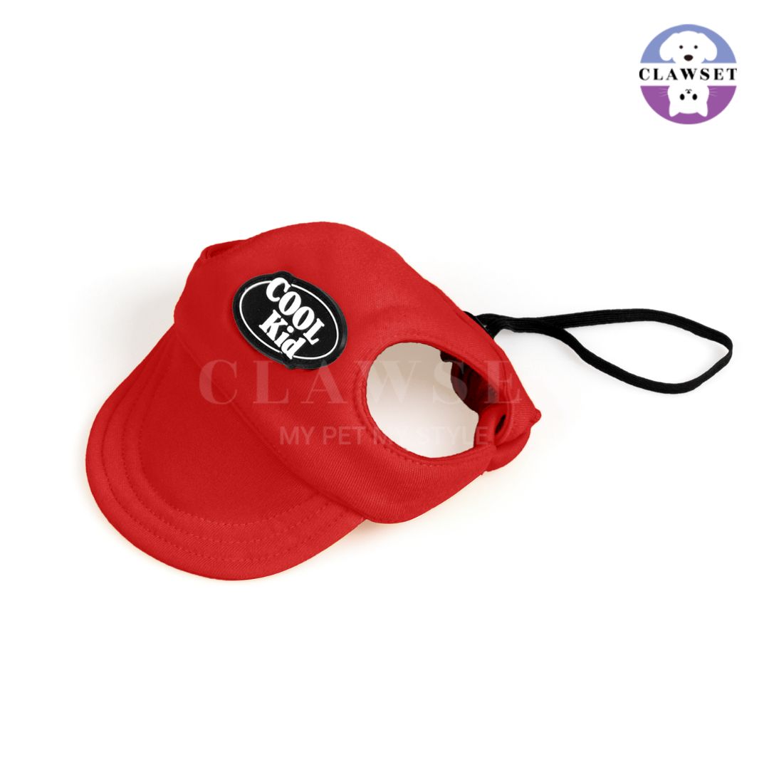 Clawset - Pet Hat (Topi Anjing & Kucing) - New Cool Kid Hat - Red (Merah)