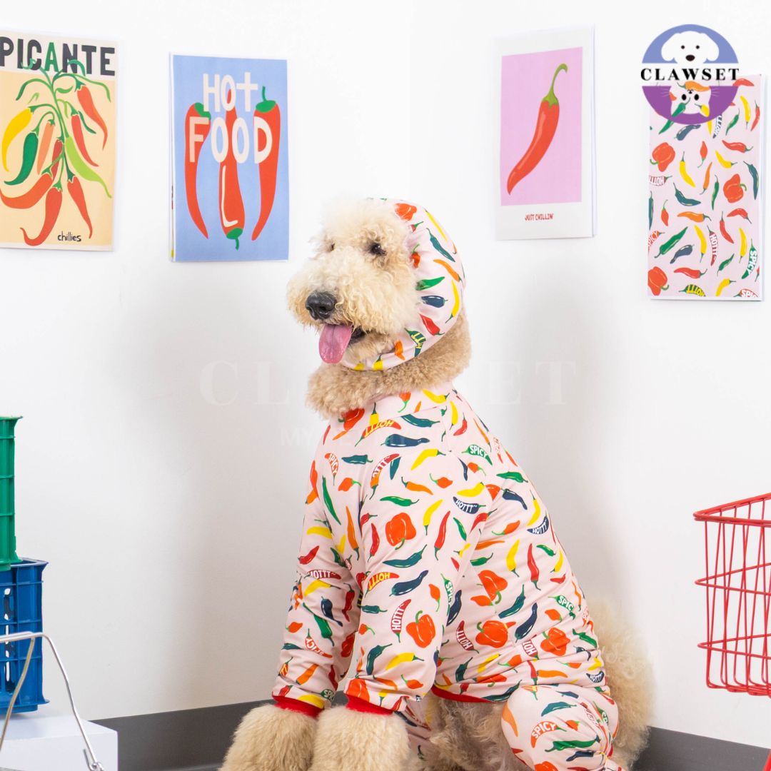 Clawset - Pet Snood (Penutup Telinga Anjing & Kucing) - Veggies - Spicy Chilli